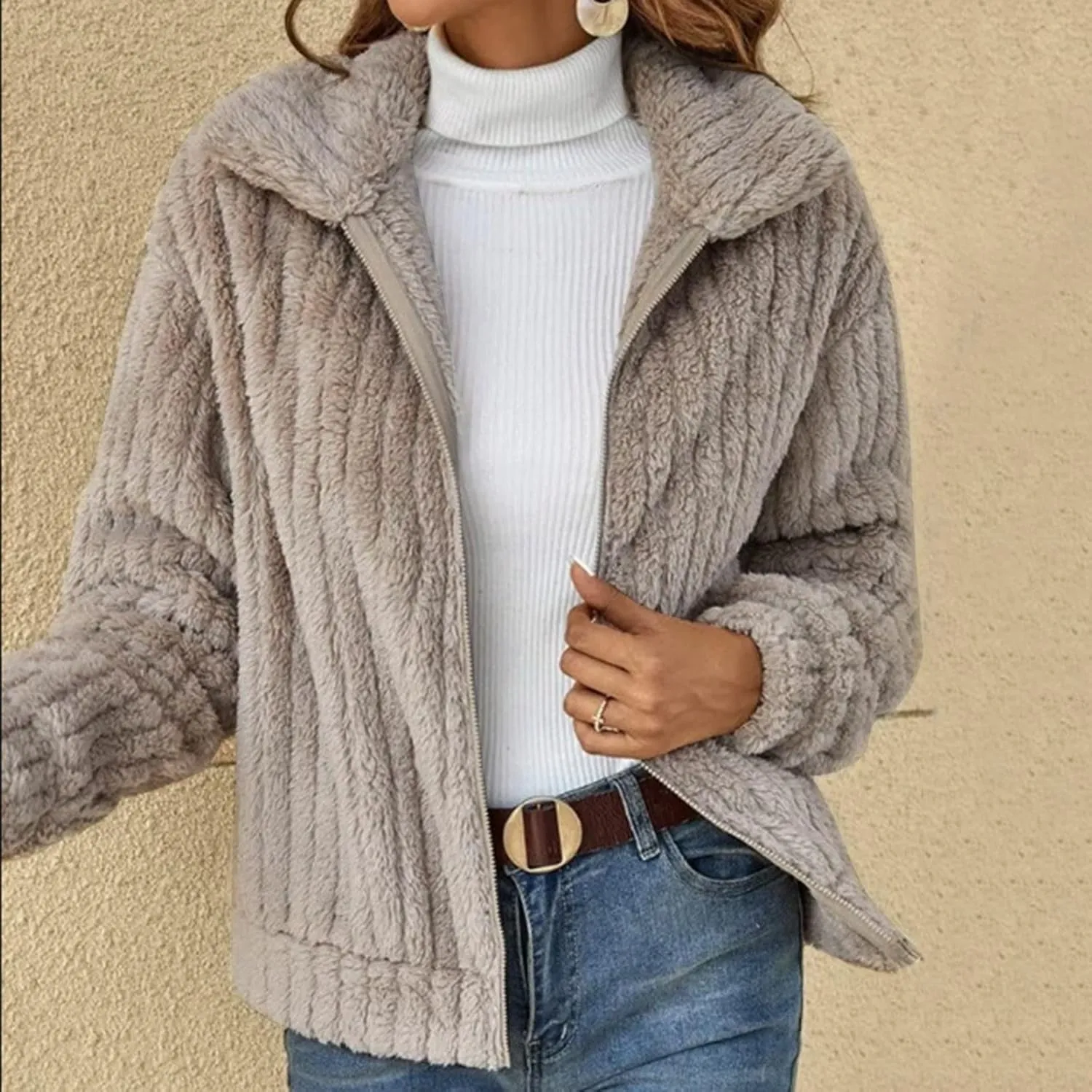 SHAOBGE Women'S Winter Coats Fleece Bed Jacket Fleece Lined Hoodie Women Womens Fall Jackets