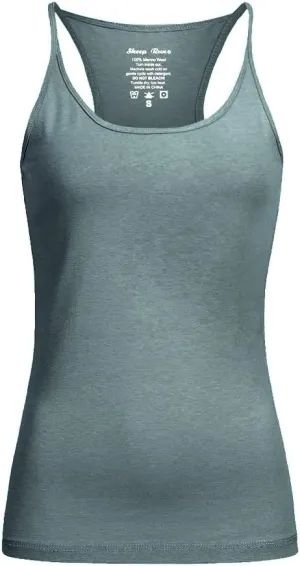SHEEP RUN Merino Wool Camisole Racerback Tank Top Yoga Shirt Breathable Light-Weight Shirt