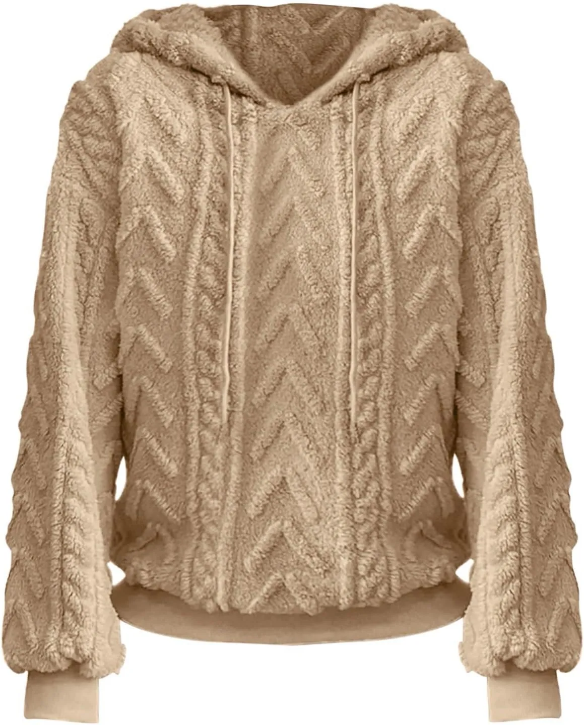 Sherpa Hoodies for Women Fleece Cable Knit Hoodies Fall Winter Warm Y2k Hoodie Oversized Sweatshirts For Women