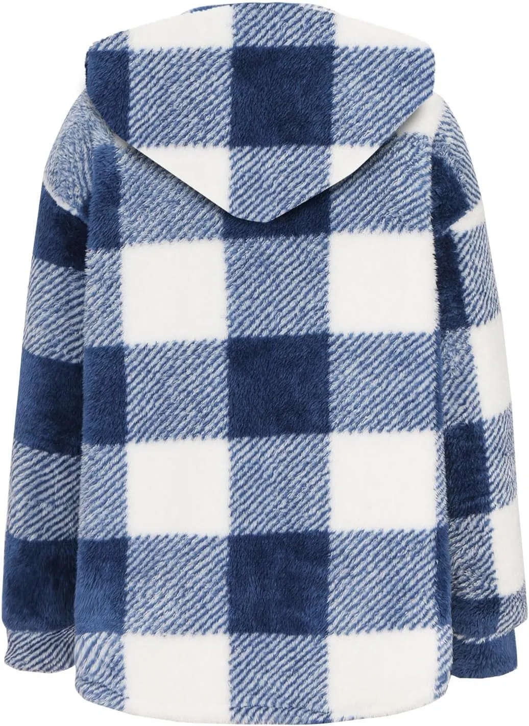 Sherpa Jacket For Women Fuzzy Fleece Winter Coats Plaid Button Down Shacket Casual Warm Teddy Coat Outwear 2023