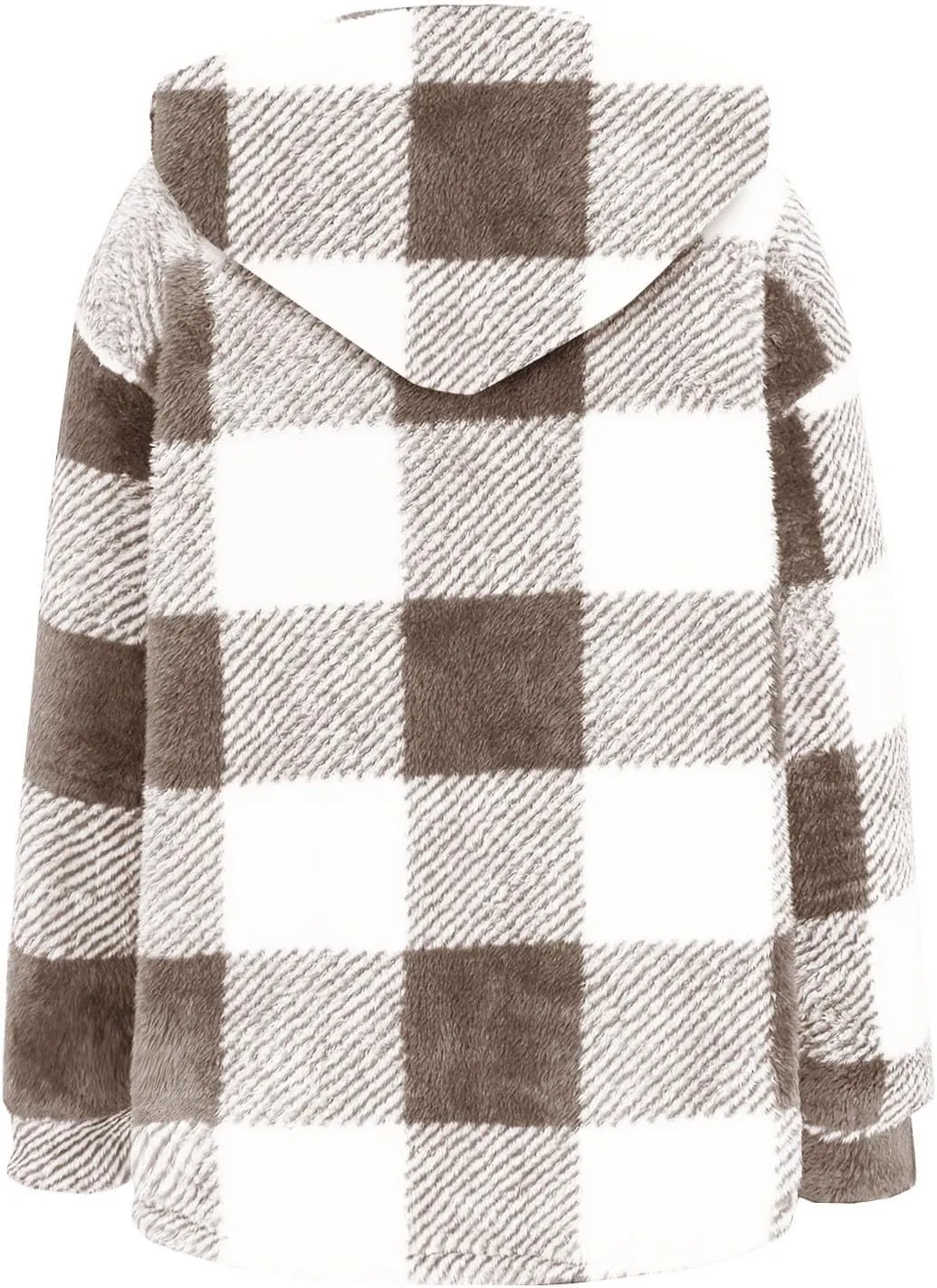 Sherpa Jacket For Women Fuzzy Fleece Winter Coats Plaid Button Down Shacket Casual Warm Teddy Coat Outwear 2023