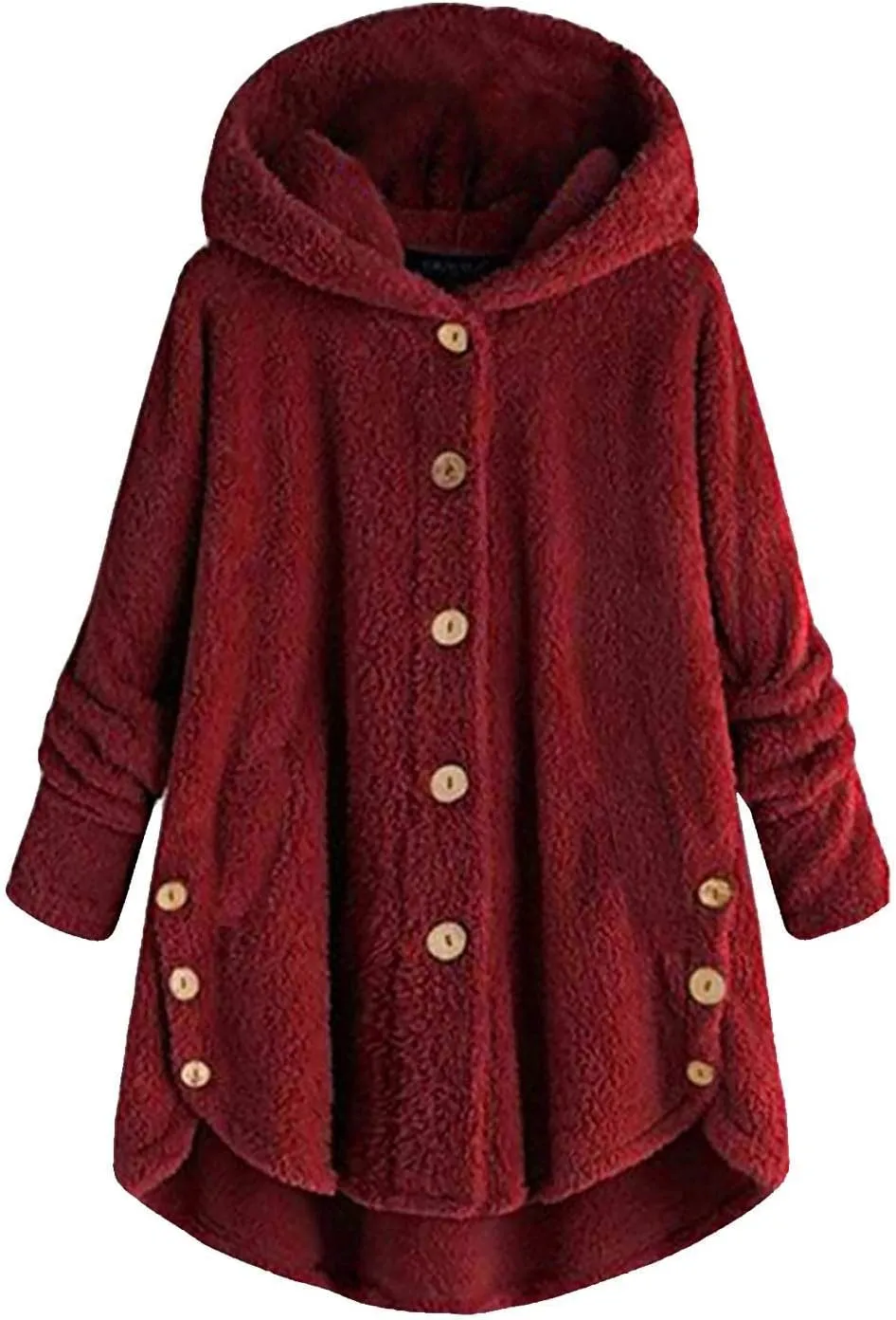 Sherps Jacket for Women Winter Plus Size Cute Button Down Hooded Tops Teddy Coat Outerwear Fuzzy Jackets Warm Teddy