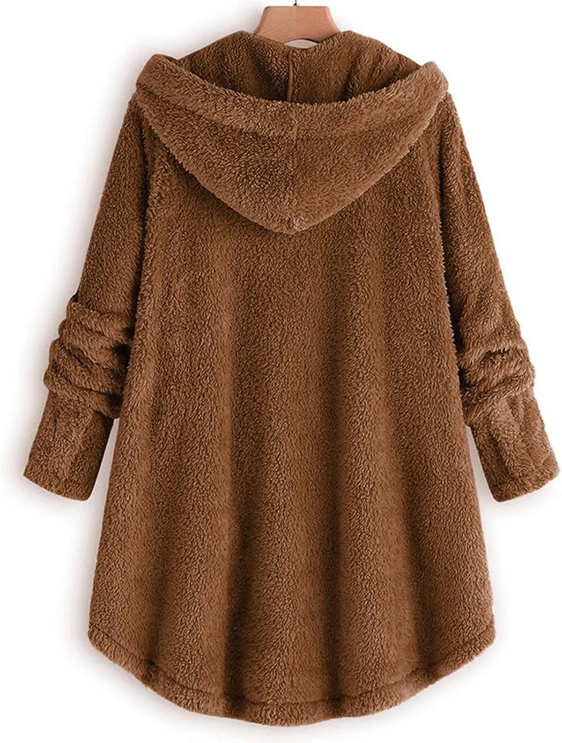 Sherps Jacket for Women Winter Plus Size Cute Button Down Hooded Tops Teddy Coat Outerwear Fuzzy Jackets Warm Teddy