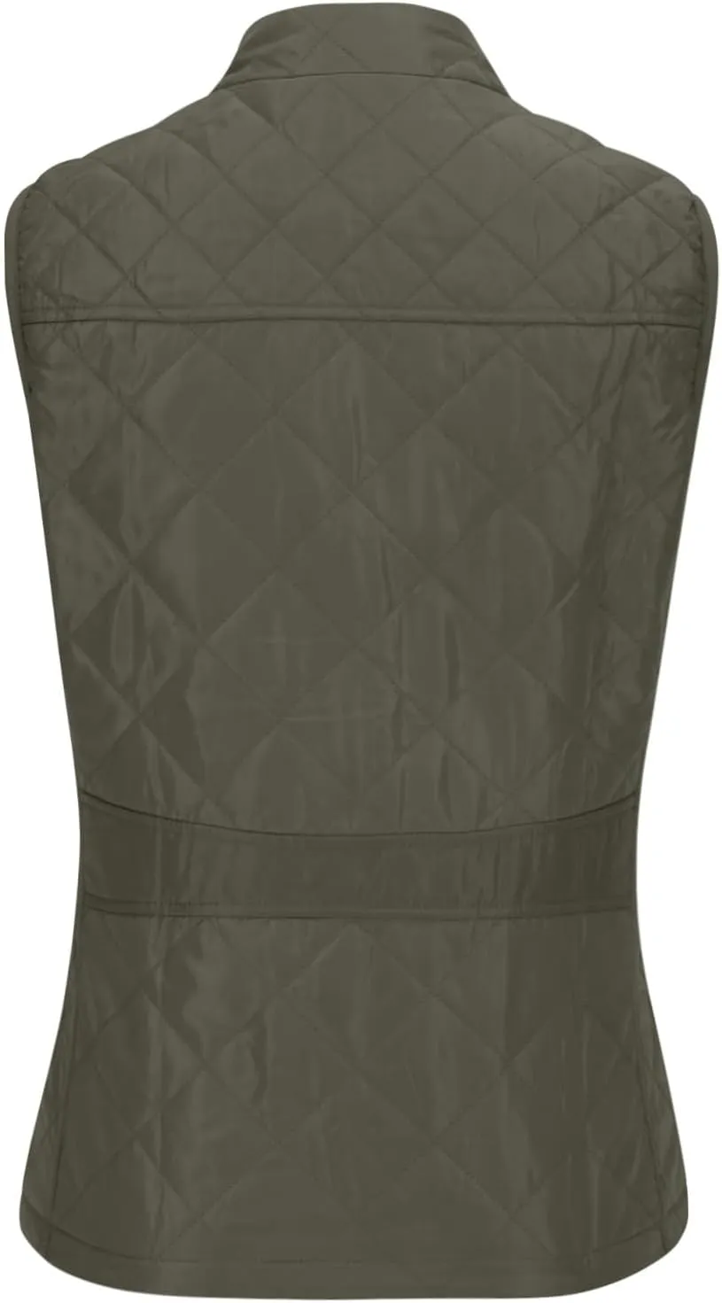 SHOPESSA Quilted Vests for Women Lightweight Stand Collar Down Coat Zip Up Women Padded Gilet with Pockets Thin Puffer Vest