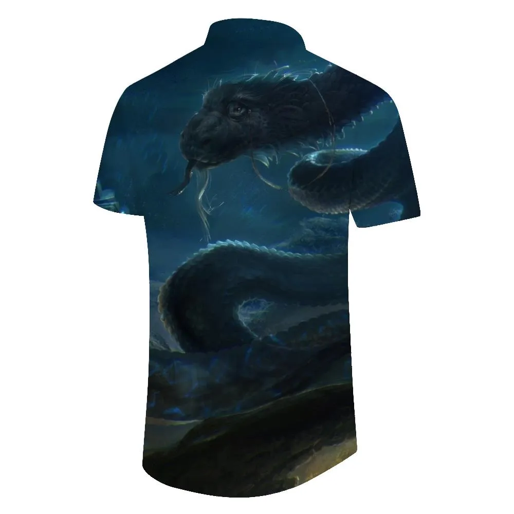 Snake 3D Shark Printed Short Sleeve Shirt Summer Cool Clothes Daily Casual Style Leisure Street New Cool Men