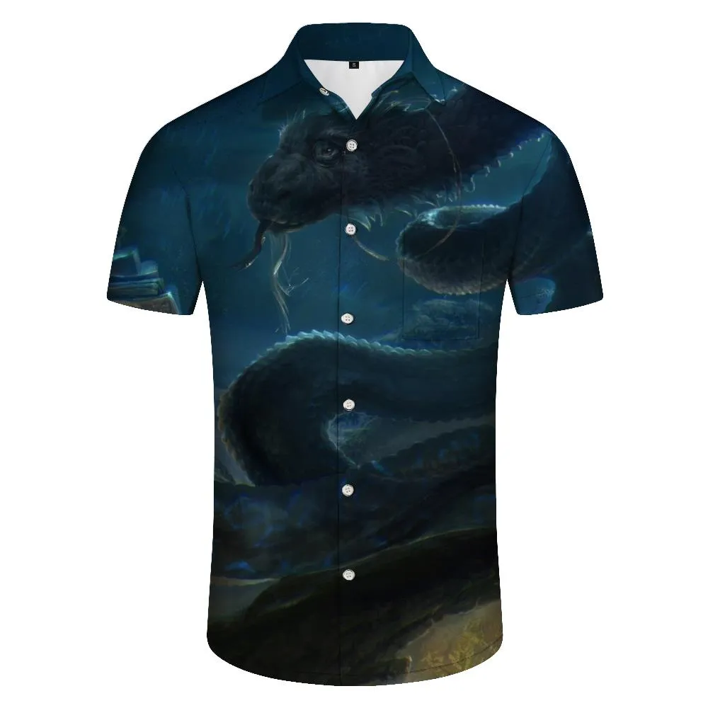 Snake 3D Shark Printed Short Sleeve Shirt Summer Cool Clothes Daily Casual Style Leisure Street New Cool Men