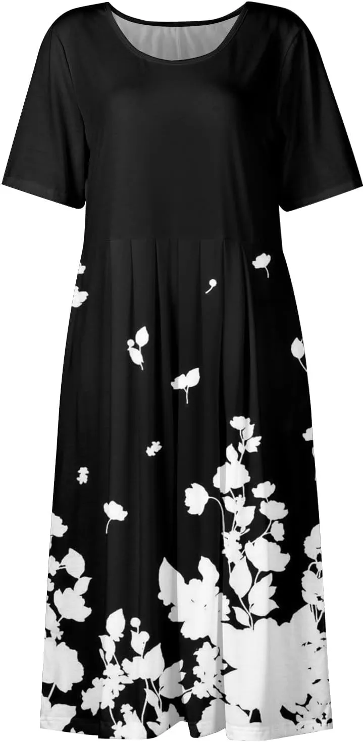 Spring Dresses for Women 2025 Womens Summer Dresses Casual Floral Print Dresses for Women Boho
