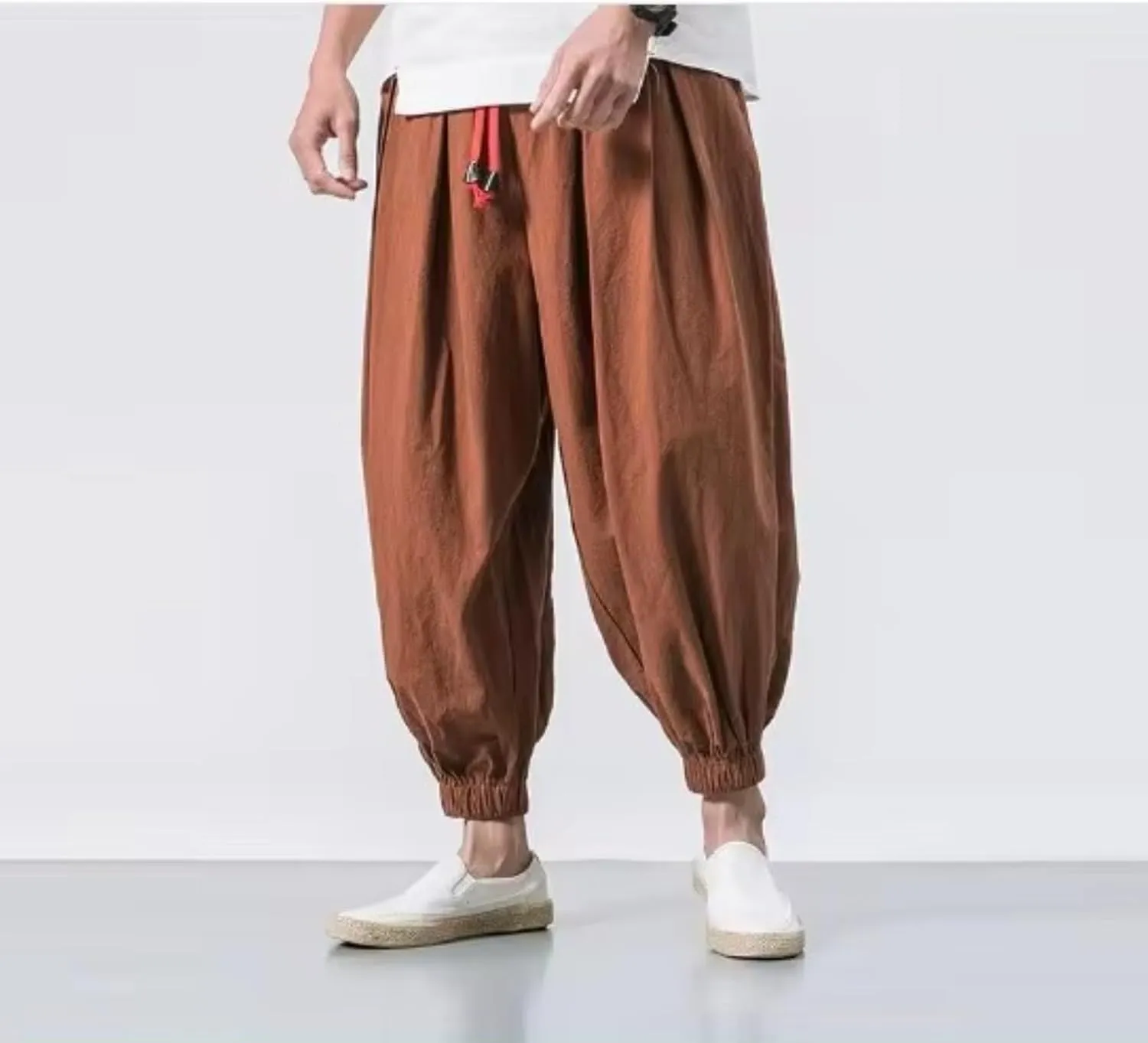 Spring Summer Men Loose Harem Pants Chinese Sweatpants Casual Oversize Trousers Male