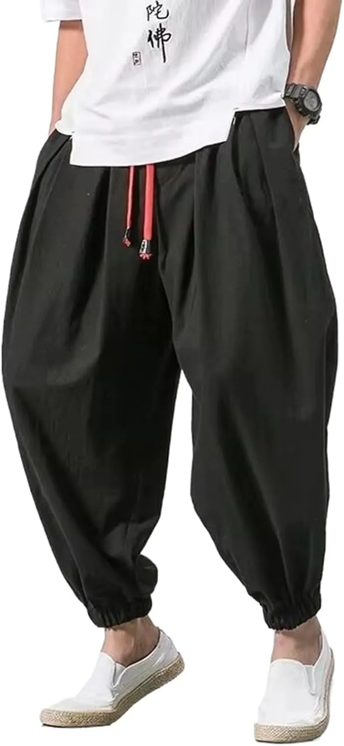 Spring Summer Men Loose Harem Pants Chinese Sweatpants Casual Oversize Trousers Male