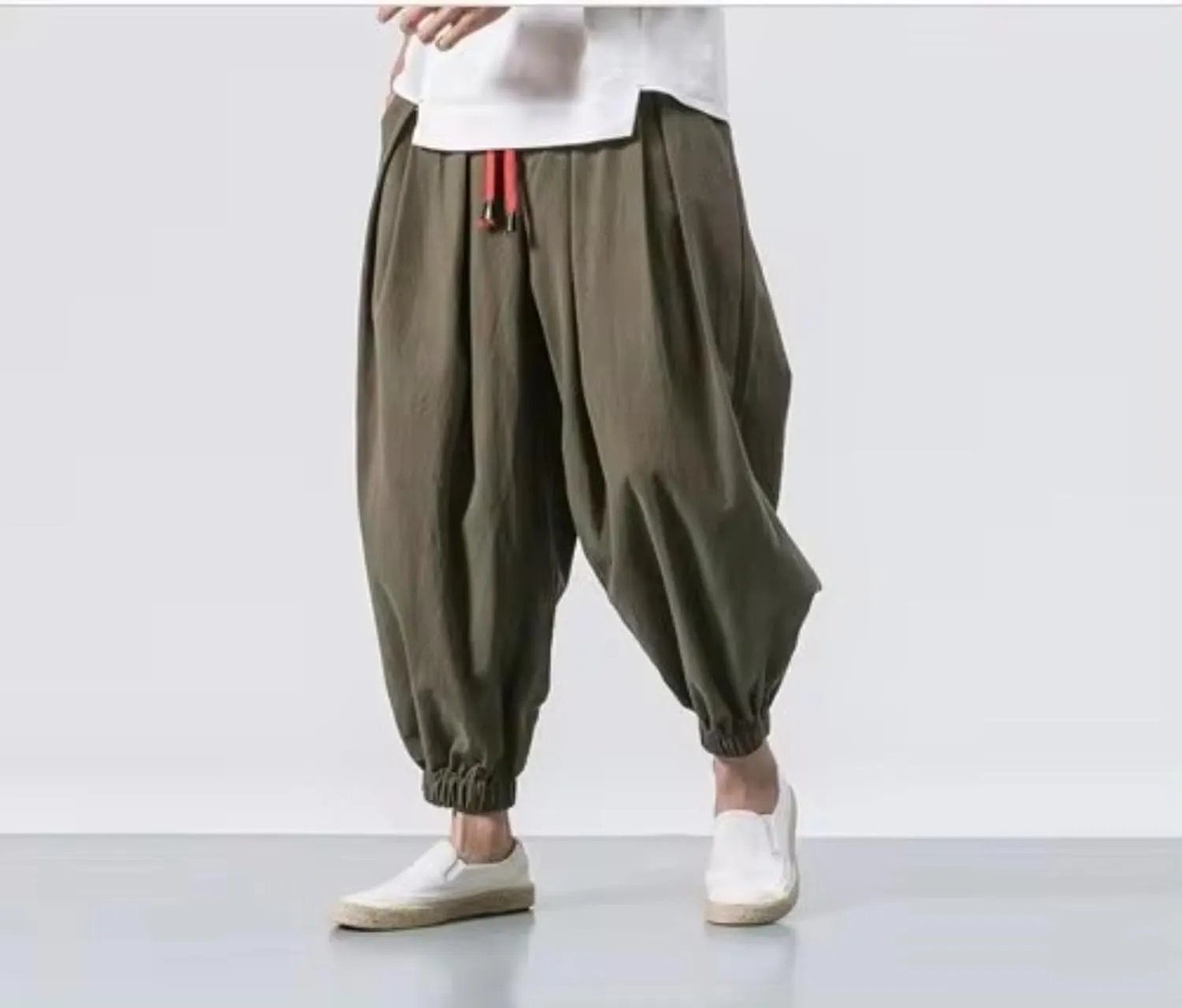 Spring Summer Men Loose Harem Pants Chinese Sweatpants Casual Oversize Trousers Male