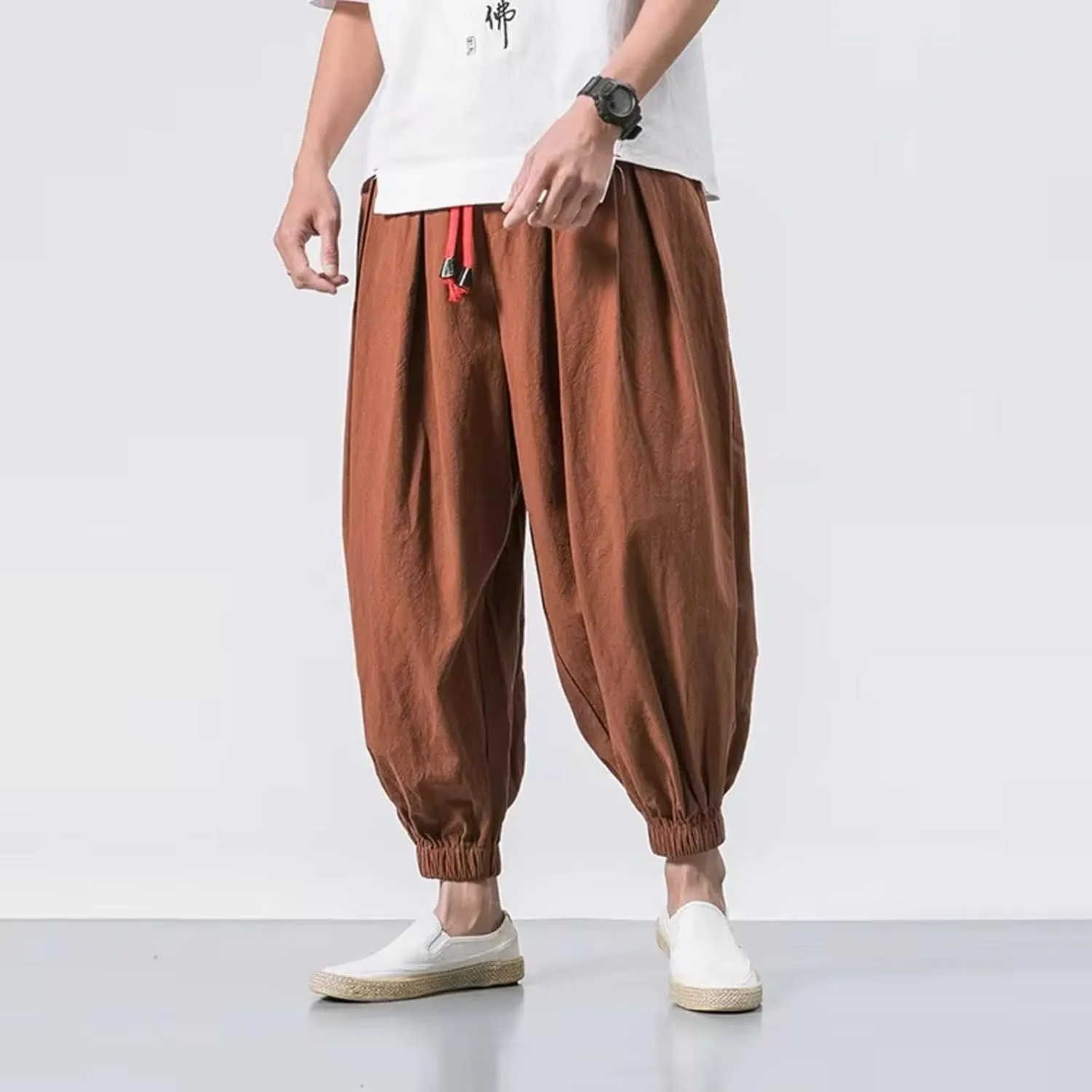 Spring Summer Men Loose Harem Pants Chinese Sweatpants Casual Oversize Trousers Male
