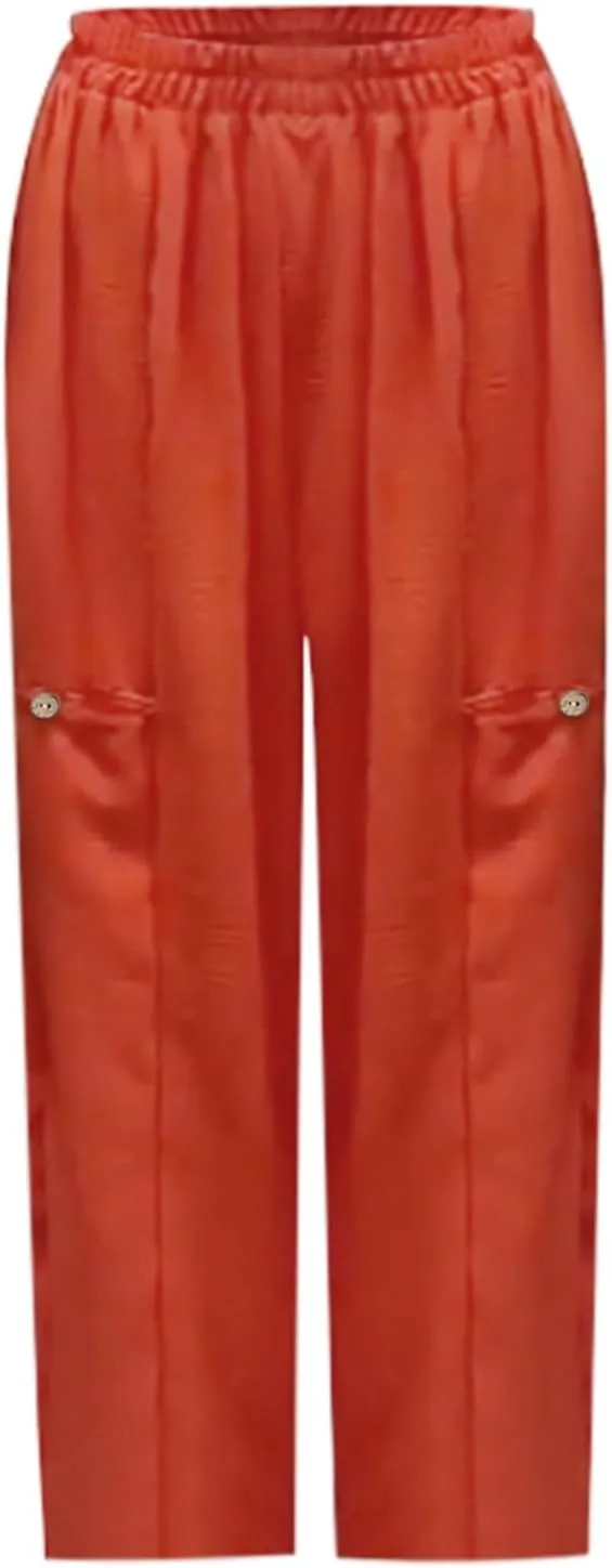 Summer Cotton Linen Pants Solid Color Pocket Baggy Casual Pants Women Pleated High Waisted Wide Leg Pants Wide Leg
