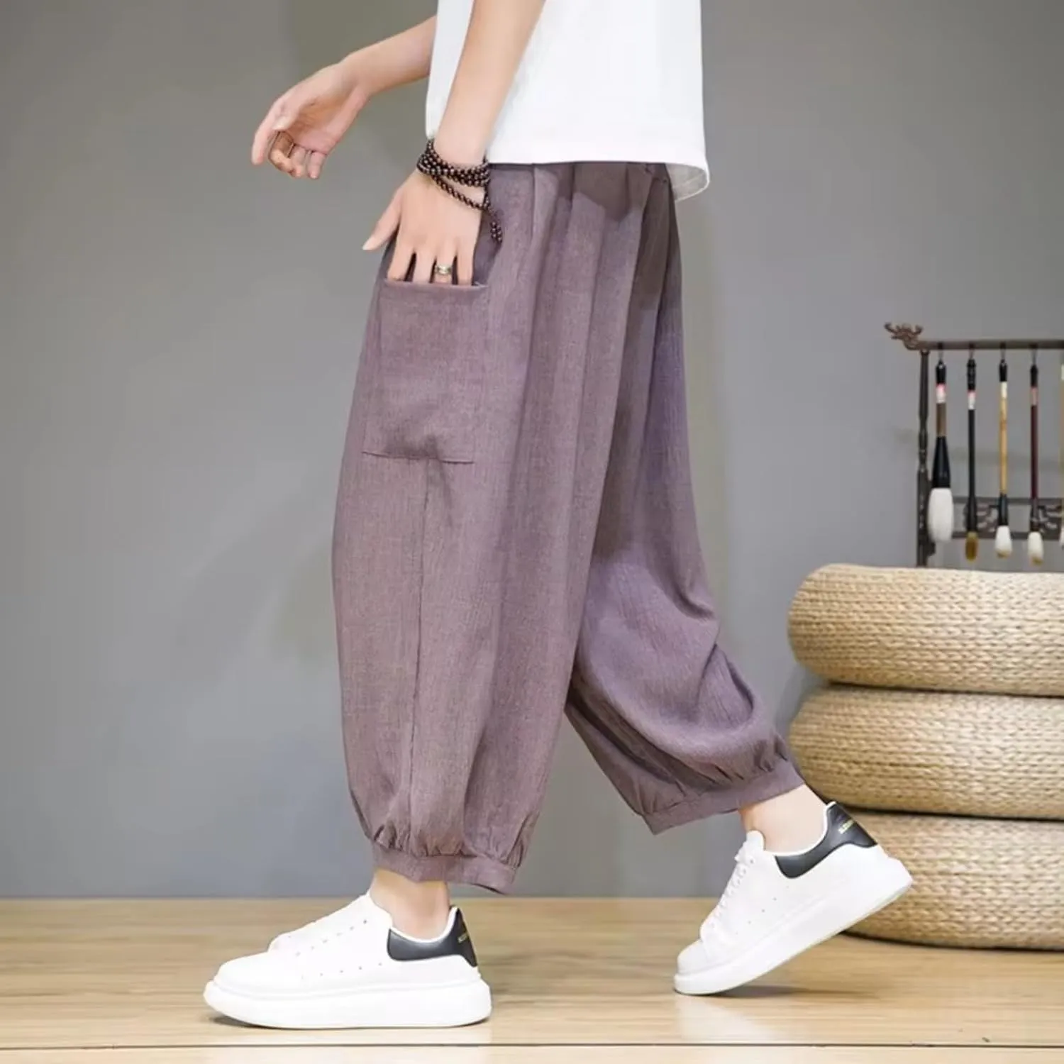 Summer Men Harem Pants Pencil Pants Trousers