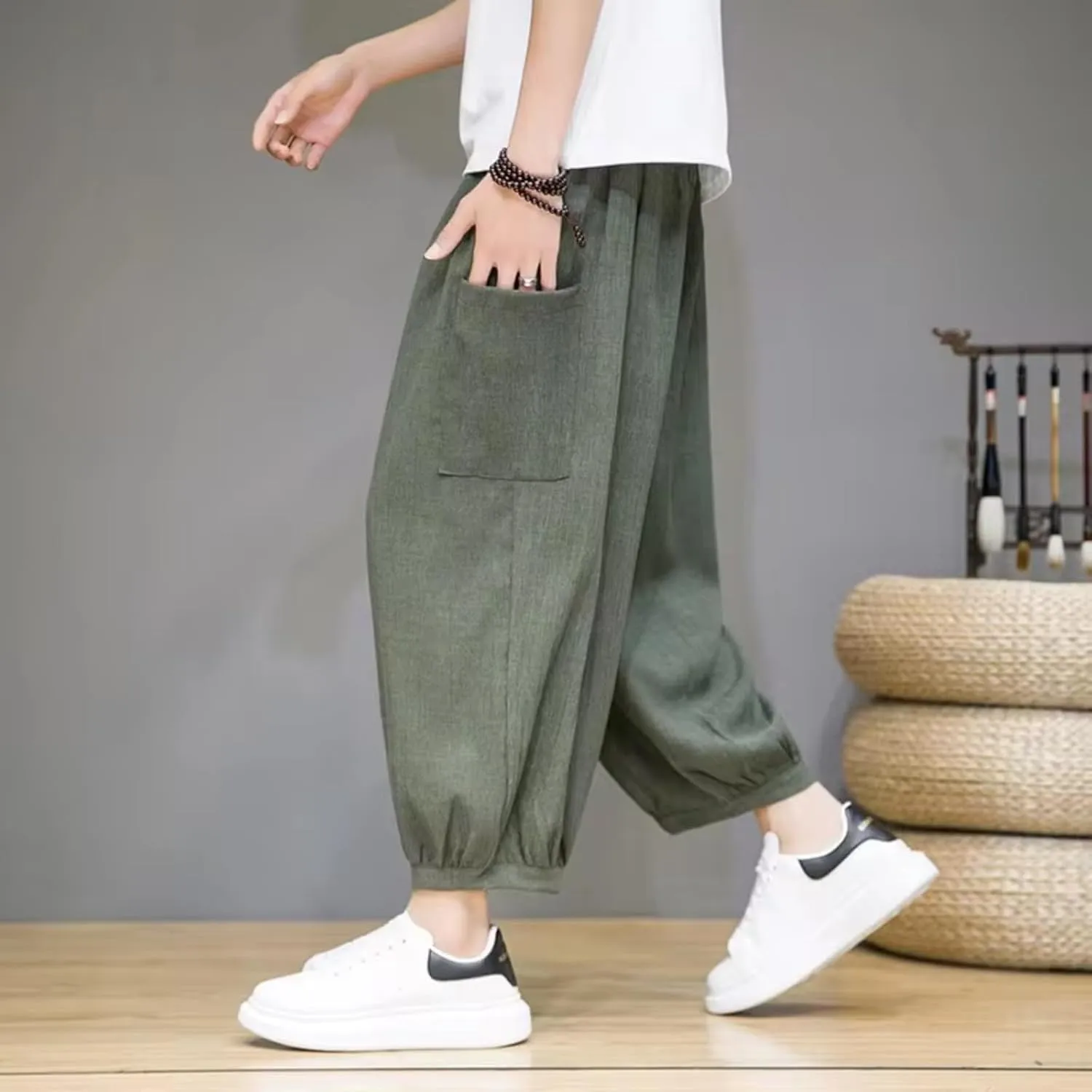 Summer Men Harem Pants Pencil Pants Trousers