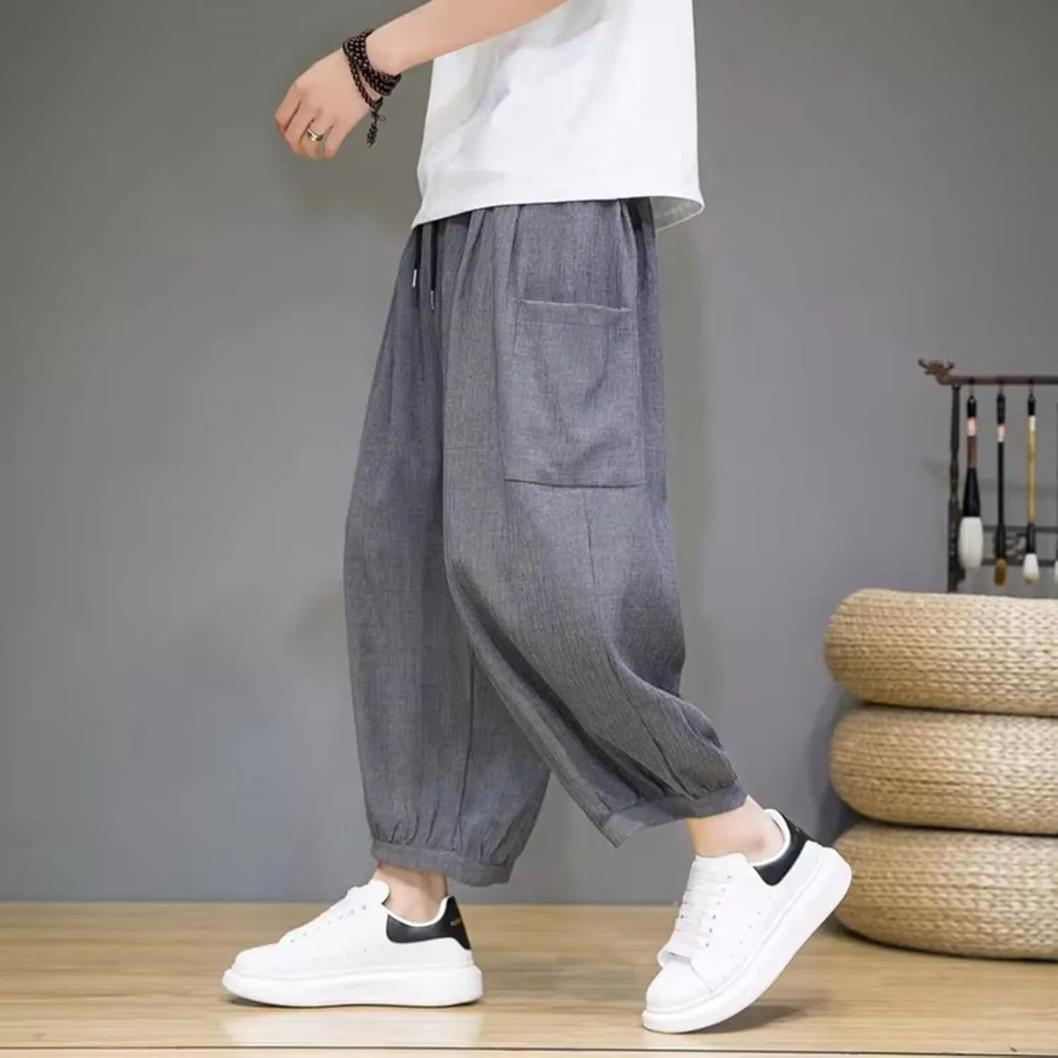 Summer Men Harem Pants Pencil Pants Trousers