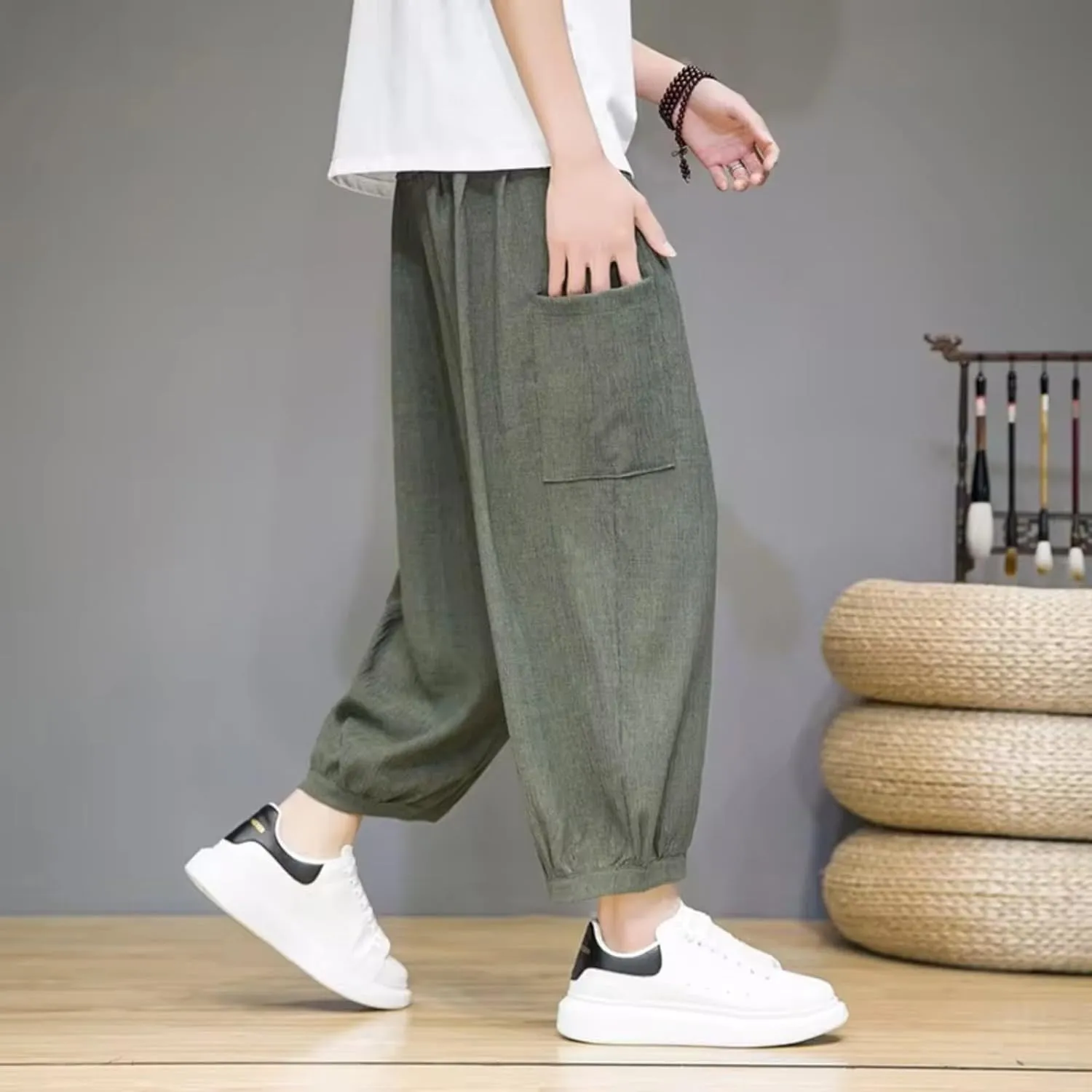 Summer Men Harem Pants Pencil Pants Trousers
