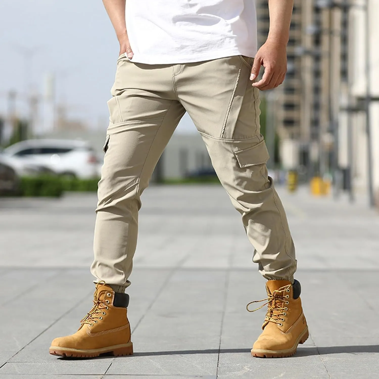 Tactical Cargo Pants for Men Active Sports Pants with Multi-Pocket Big and Tall Loose Trousers