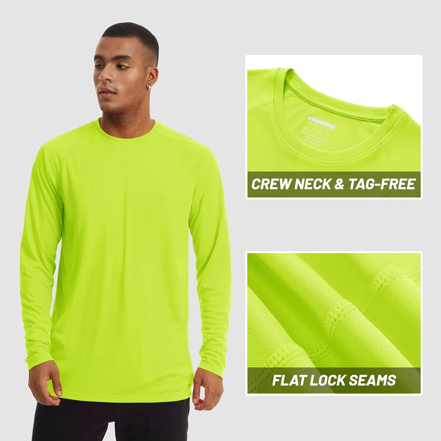 TACVASEN Men's Sun Shirt UPF 50  Long Sleeve UV Protection Lightweight Rash Guard Swim Shirt Quick Dry Fishing T-Shirt