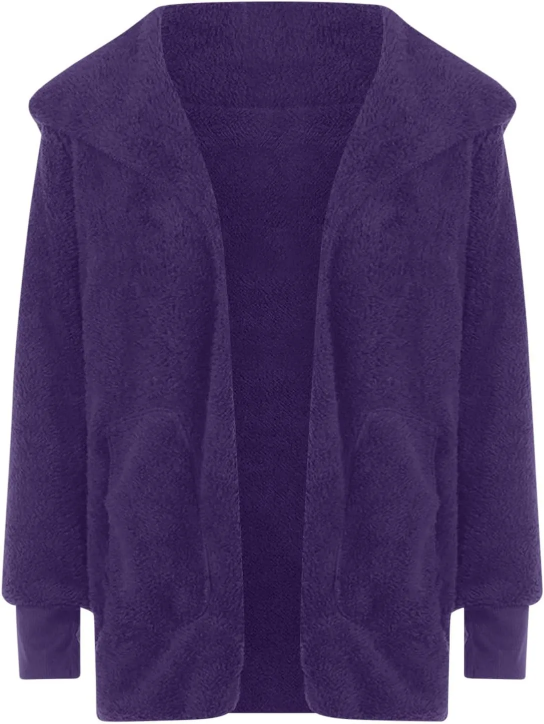 TANGNADE Sherpa Jacket Women with Hood Fleece Fuzzy Hooded Casual Coats Winter Cardigan Open Front Coat Outwear
