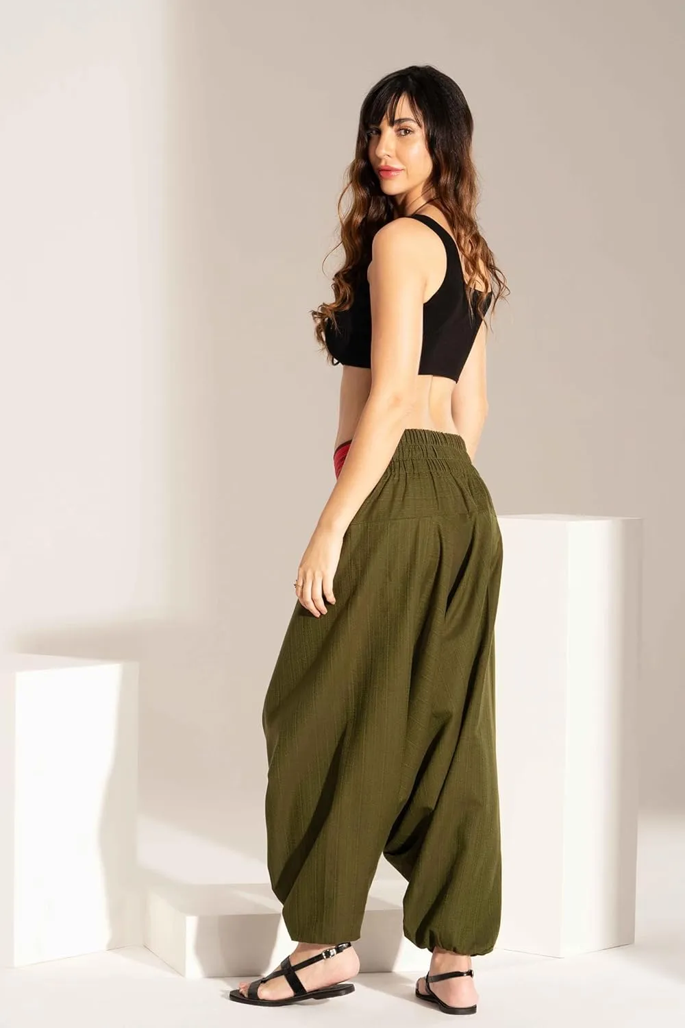 The Veshti Company Comfy Women's Yoga Harem Pants Elastic Waist Wide Leg Pants Loose Baggy Boho Clothes for Women
