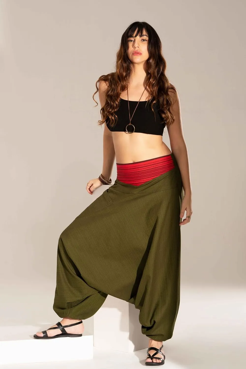 The Veshti Company Comfy Women's Yoga Harem Pants Elastic Waist Wide Leg Pants Loose Baggy Boho Clothes for Women