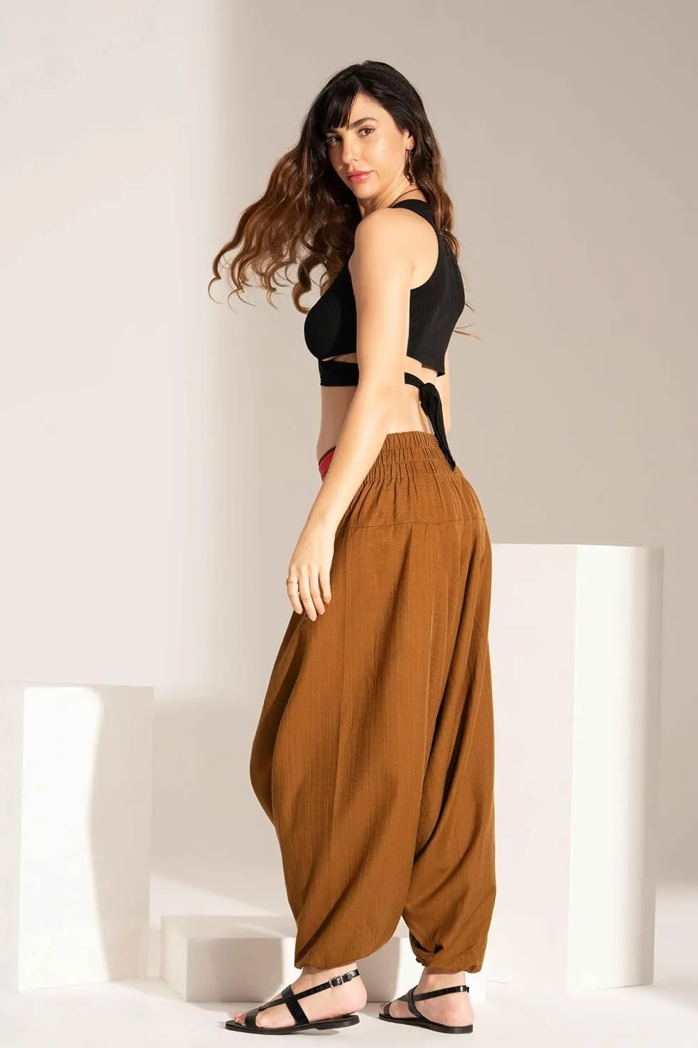 The Veshti Company Comfy Women's Yoga Harem Pants Elastic Waist Wide Leg Pants Loose Baggy Boho Clothes for Women