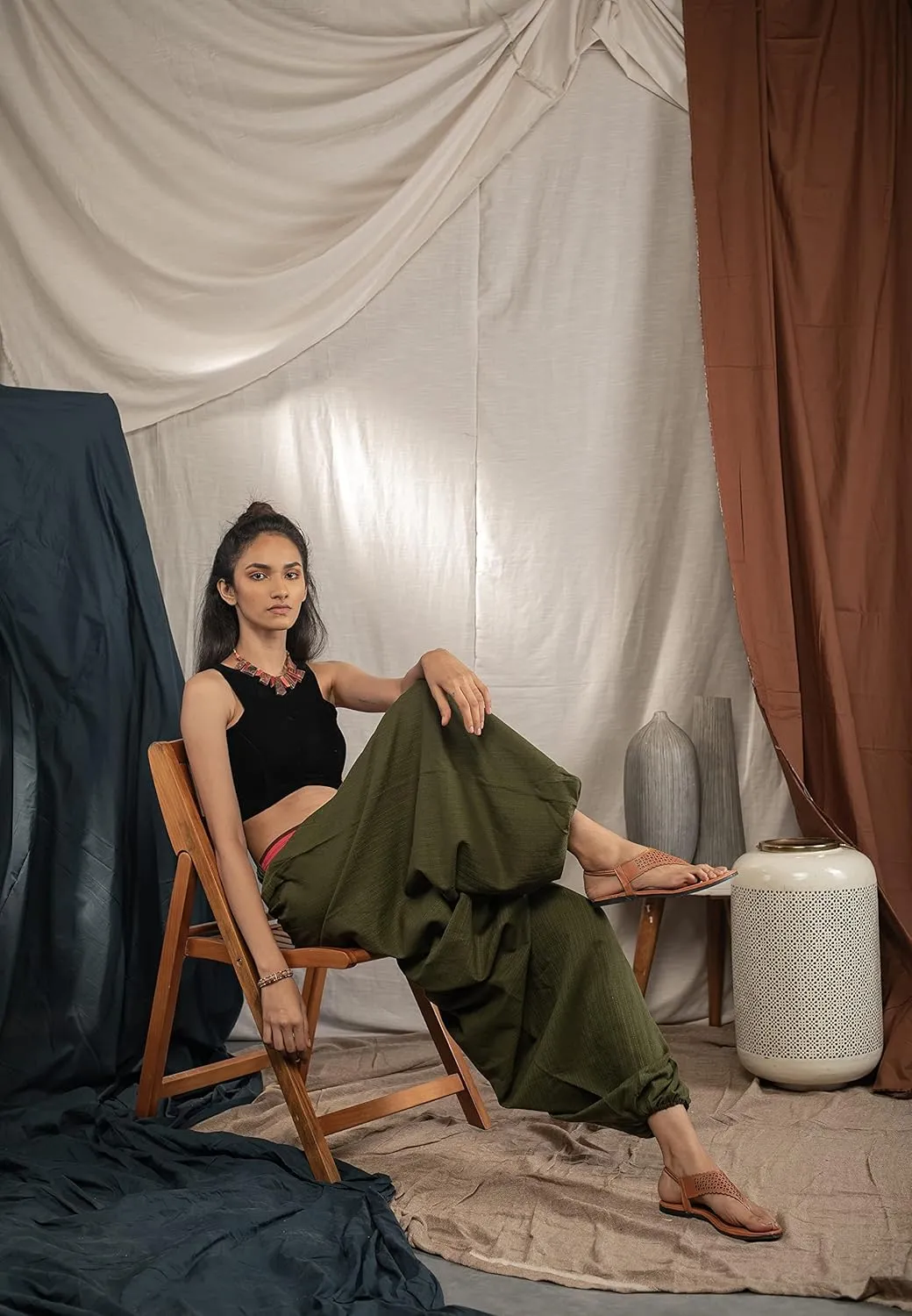 The Veshti Company Comfy Women's Yoga Harem Pants Elastic Waist Wide Leg Pants Loose Baggy Boho Clothes for Women