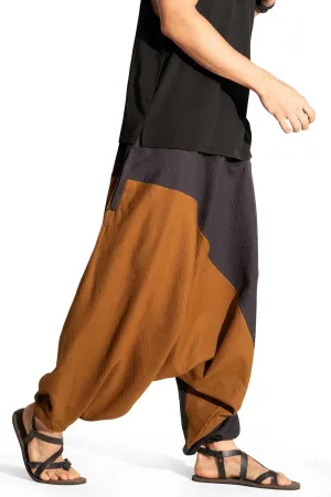 The Veshti Company Travel Hippie Parachute Pants for Men, Baggy Flowy Pants Lounge Yoga Harem Boho Music Festival Dance Pant
