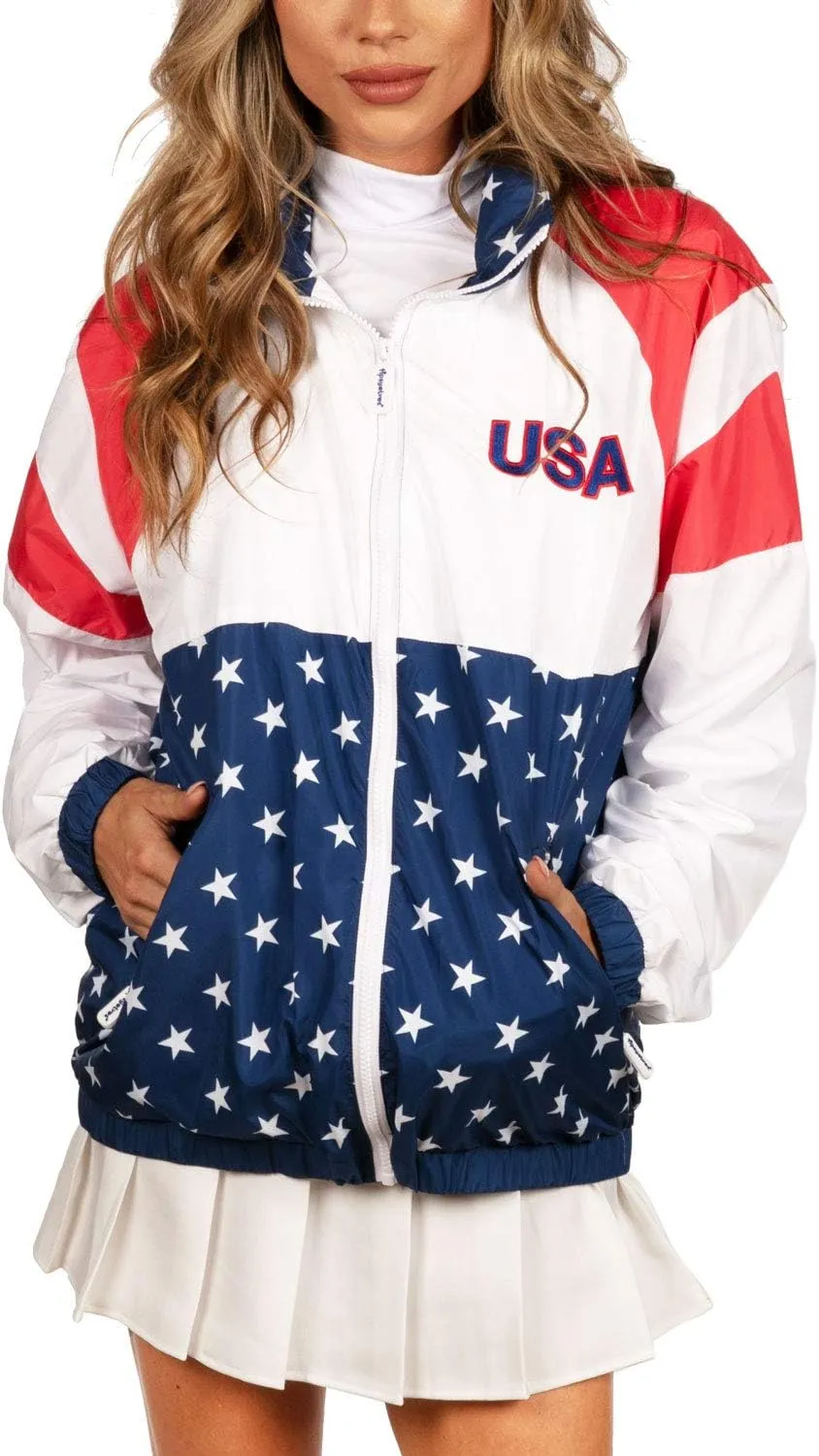 Tipsy Elves Windbreaker Jackets - Retro 80s & 90's Hooded Windbreaker Jacket