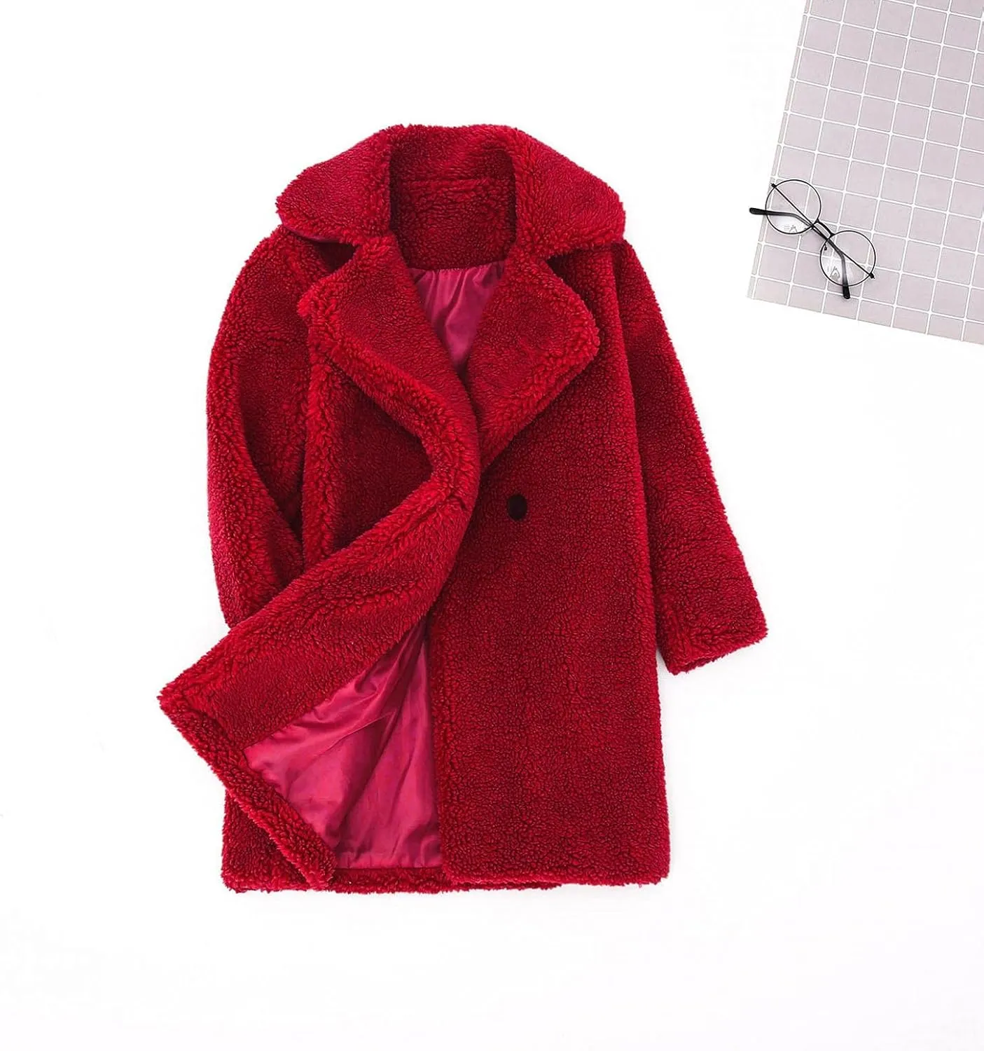Toddler Baby Girls Duffle Overcoat Winter Fleece Sherpa Jacket Windproof Thick Cardigan Trench Lapel Parka Coat for Kids