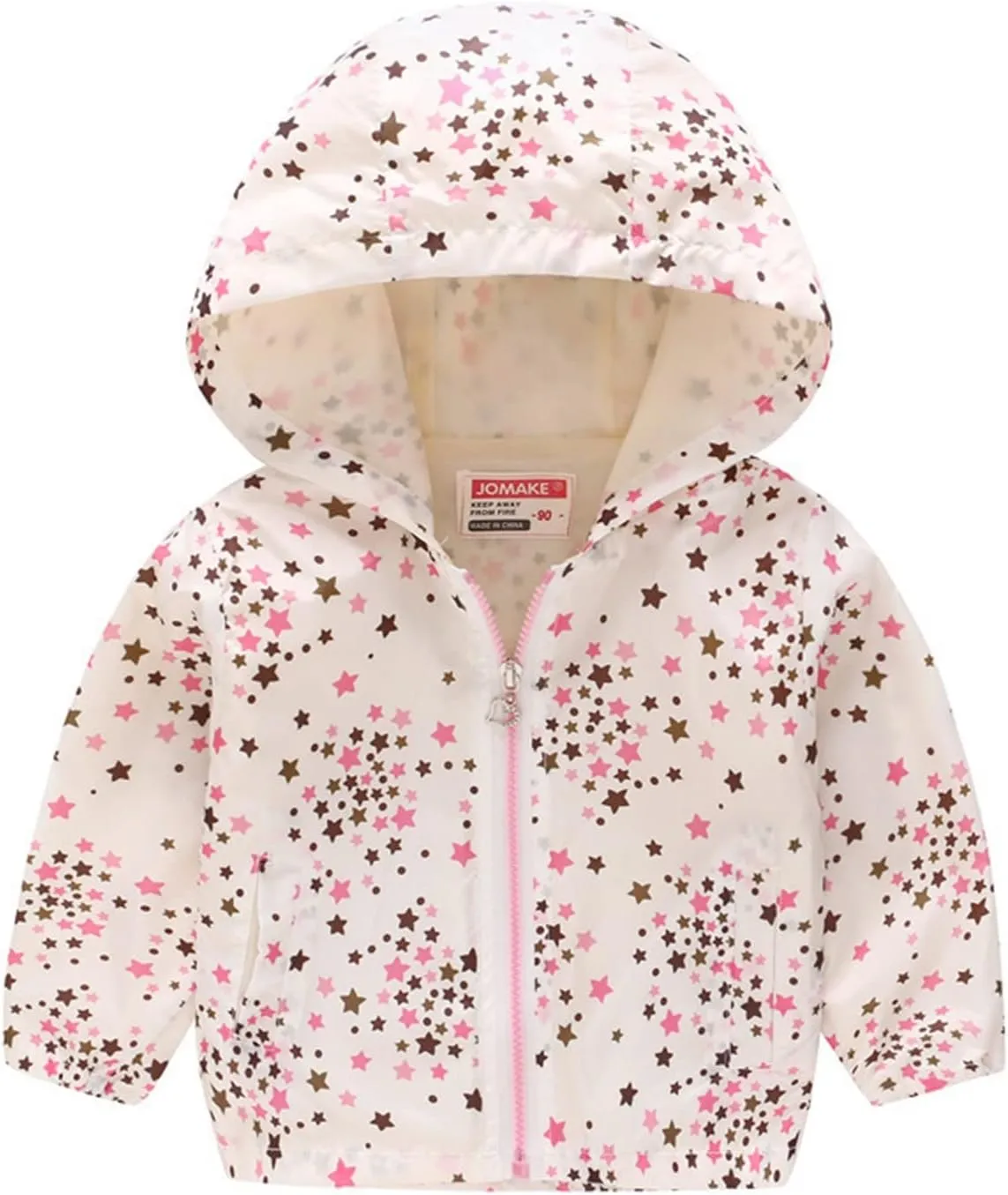 Toddler Boys Girls Floral Printed Coats Windproof Jacket Hooded Trench Lightweight Zipper Hooded Coats Winter Outerwear