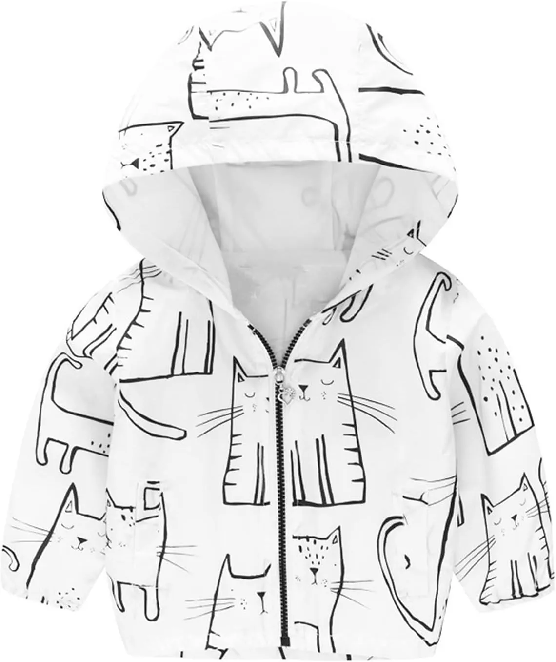 Toddler Boys Girls Floral Printed Coats Windproof Jacket Hooded Trench Lightweight Zipper Hooded Coats Winter Outerwear