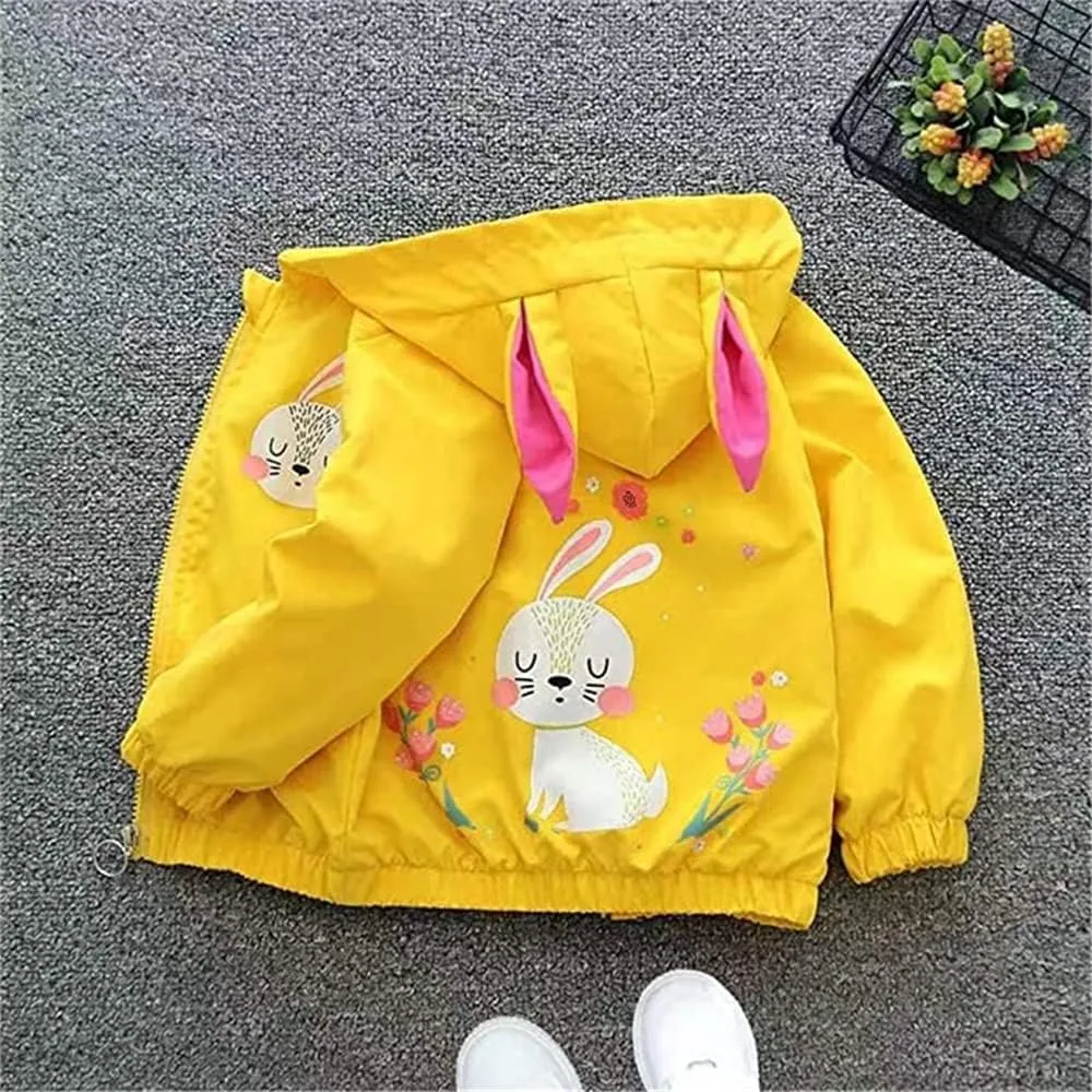 Toddler Boys Girls Jacket Hooded Trench Flower Lightweight Kids Coats Windbreaker Outdoor