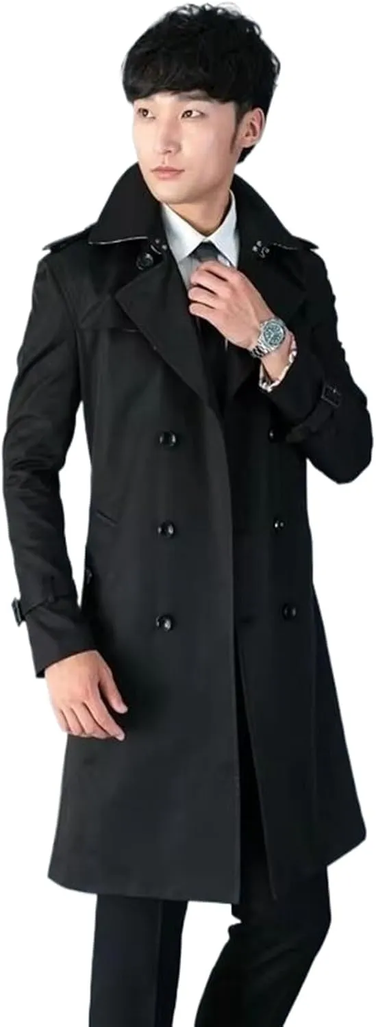 Trench Coat for mens Long Coats Male Overcoat