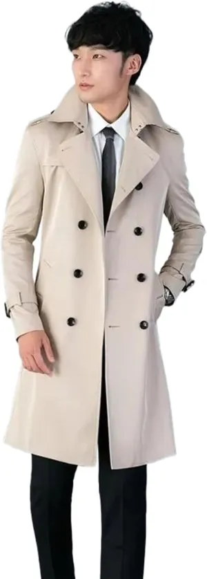 Trench Coat for mens Long Coats Male Overcoat
