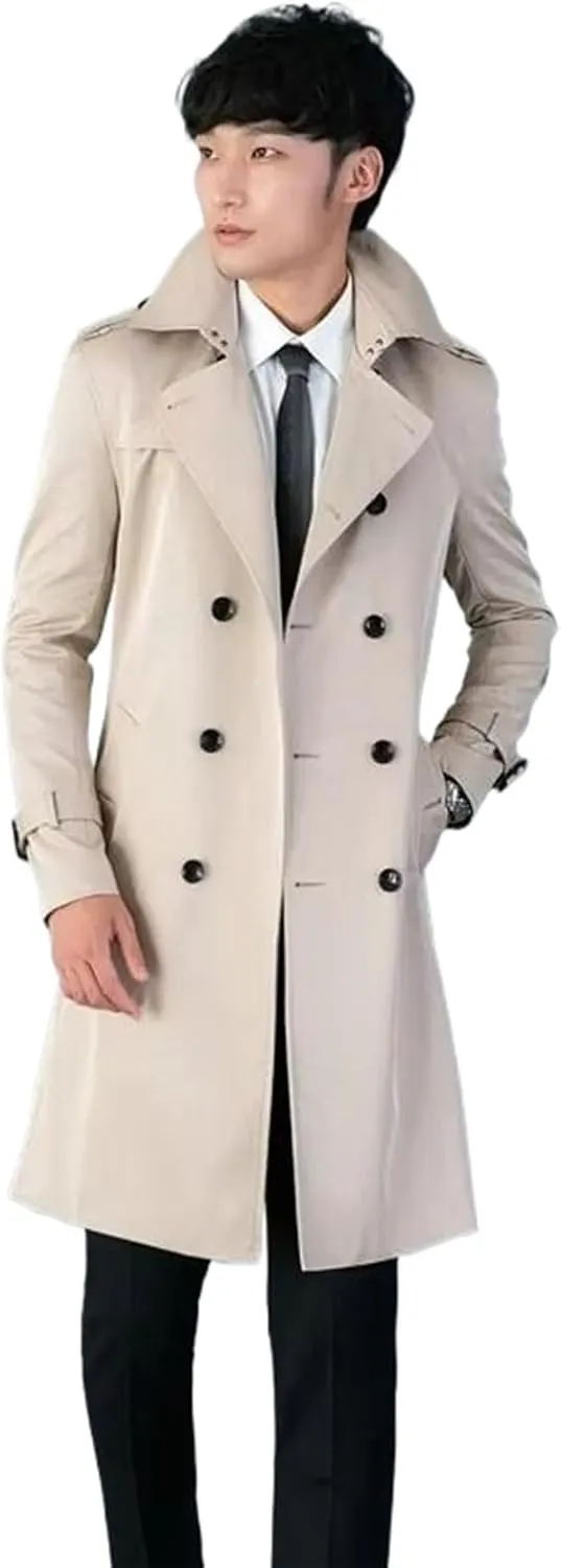 Trench Coat for mens Long Coats Male Overcoat