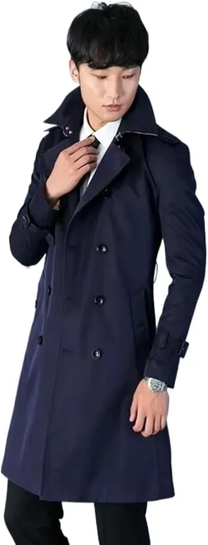 Trench Coat for mens Long Coats Male Overcoat