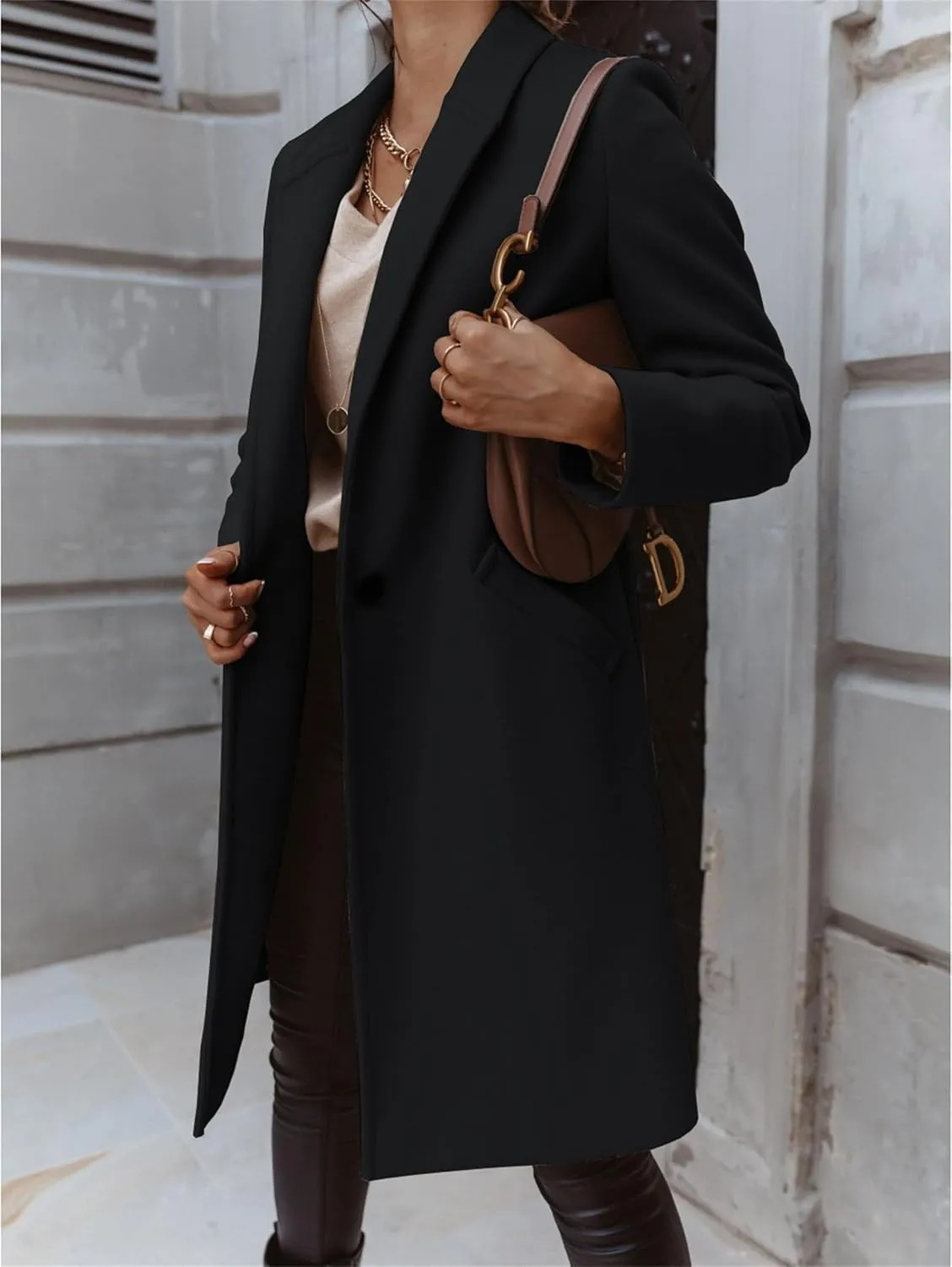 Trench Coat for Women Winter Elegant Windbreaker Fall Long Coats for Women Midi Peacoat Trench Coats Outwear