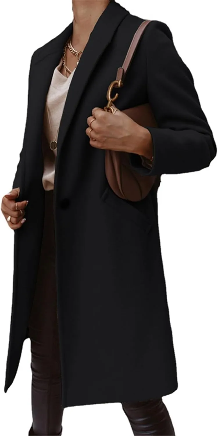 Trench Coat for Women Winter Elegant Windbreaker Fall Long Coats for Women Midi Peacoat Trench Coats Outwear