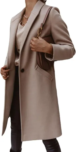 Trench Coat for Women Winter Elegant Windbreaker Fall Long Coats for Women Midi Peacoat Trench Coats Outwear