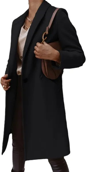 Trench Coat for Women Winter Elegant Windbreaker Fall Long Coats for Women Midi Peacoat Trench Coats Outwear