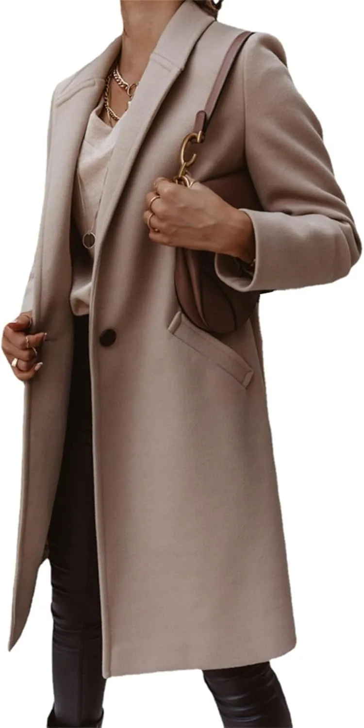 Trench Coat for Women Winter Elegant Windbreaker Fall Long Coats for Women Midi Peacoat Trench Coats Outwear