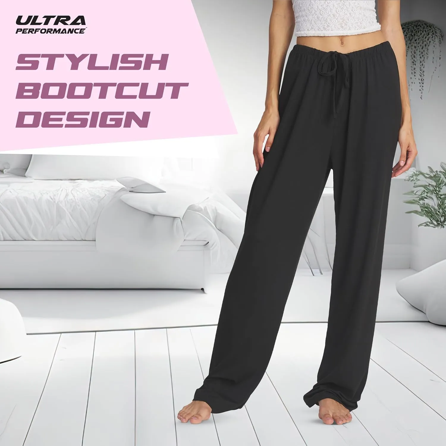 Ultra Performance Womens Pajama PJ Pants 3 Pack Lounge Bottoms Pajamas for Women (Avail in Plus Sizes)