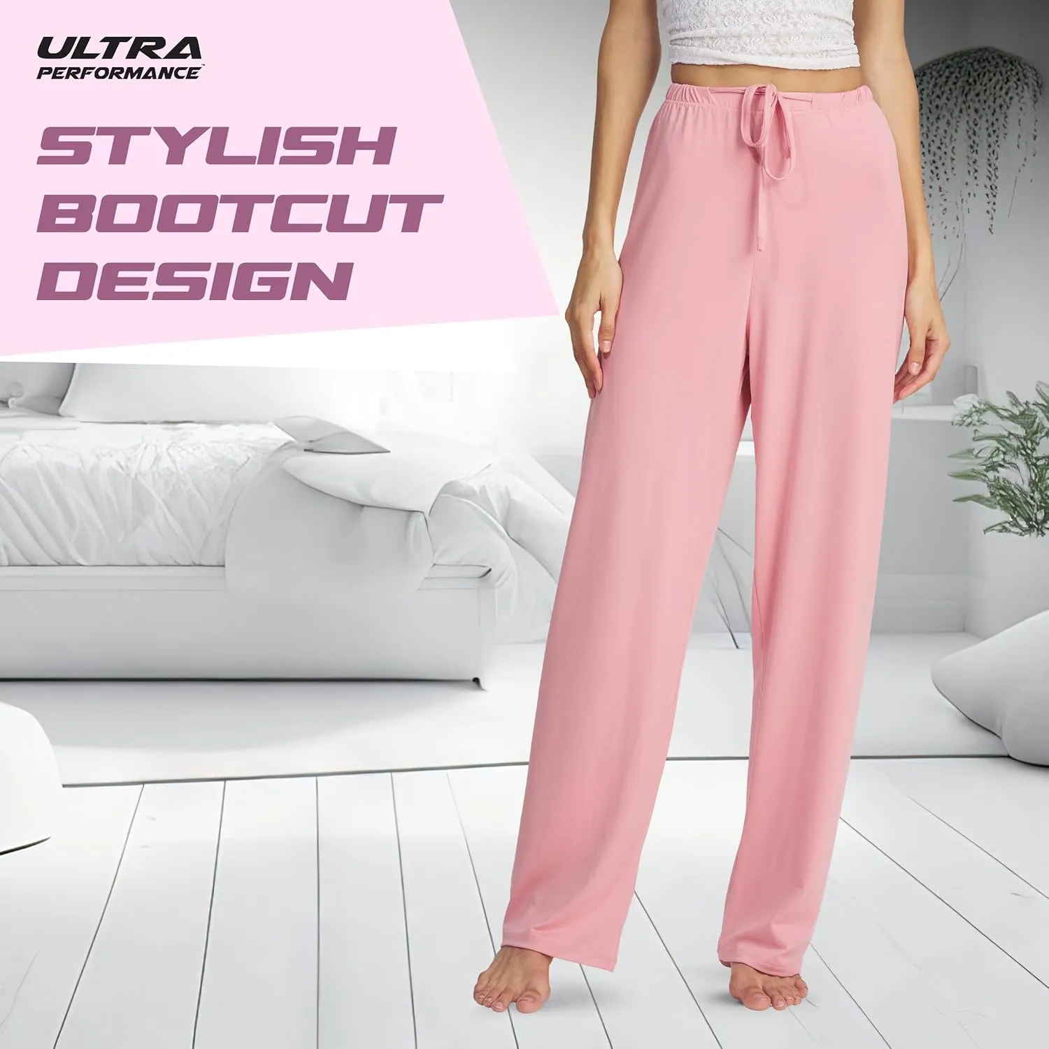 Ultra Performance Womens Pajama PJ Pants 3 Pack Lounge Bottoms Pajamas for Women (Avail in Plus Sizes)