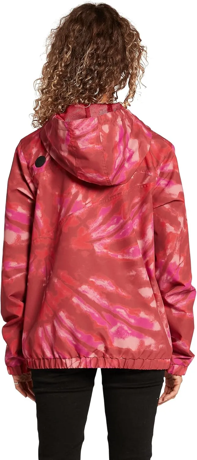 Volcom Women's Enemy Stone Hooded Zip Front Windbreaker Jacket (Regular & Plus Size)