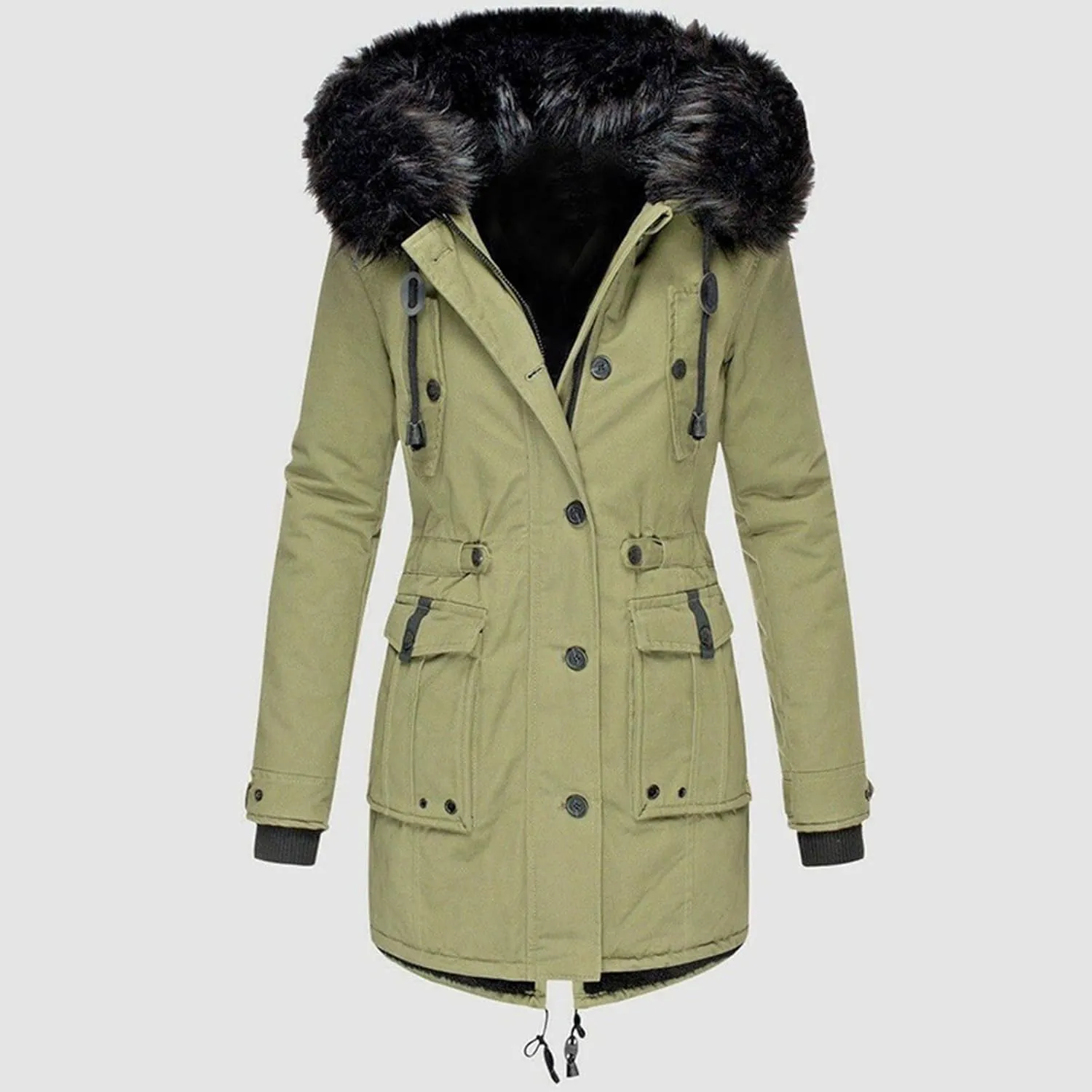 Warm Warmth Tops Padded Jacket for Women Fur Collar Puffer Jacket Cardigans Tops Fall Comfort Zip Up Heated Jacket