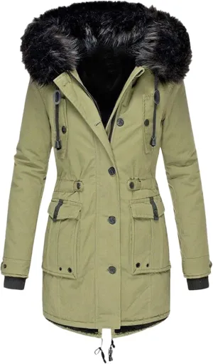 Warm Warmth Tops Padded Jacket for Women Fur Collar Puffer Jacket Cardigans Tops Fall Comfort Zip Up Heated Jacket