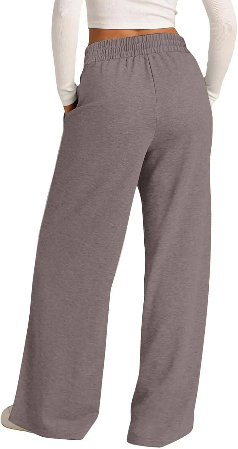 Wide Leg Sweatpants Women 2025 High Waisted Casual Loose Drawstring Sports Athletic Baggy Lounge Pants with Pockets