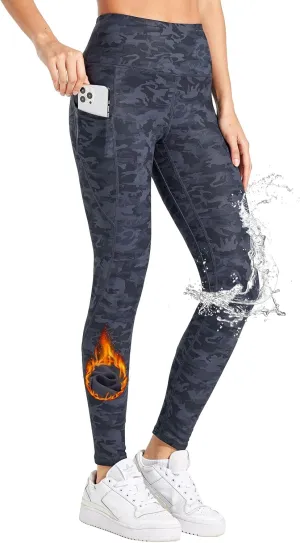Willit Women's Fleece Lined Leggings Water Resistant Winter Pants Thermal High Waisted Yoga Hiking Running Tights Pockets