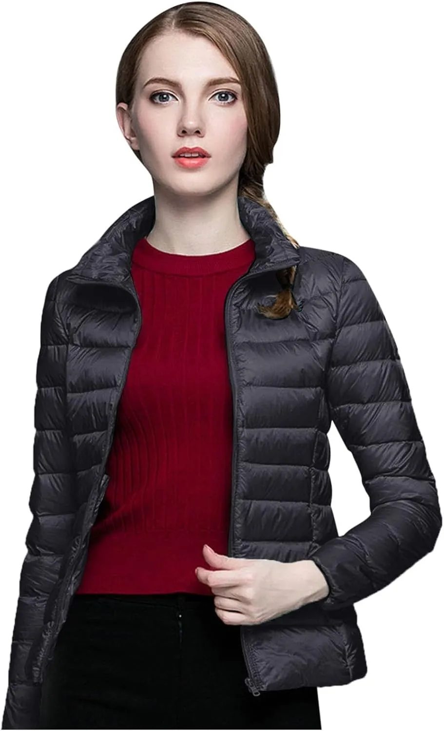 Winter Coats for Women Fashion Solid Long Sleeve Puffer Jacket Lightweight Recycled Down Coat 2024 Insulation Outwear